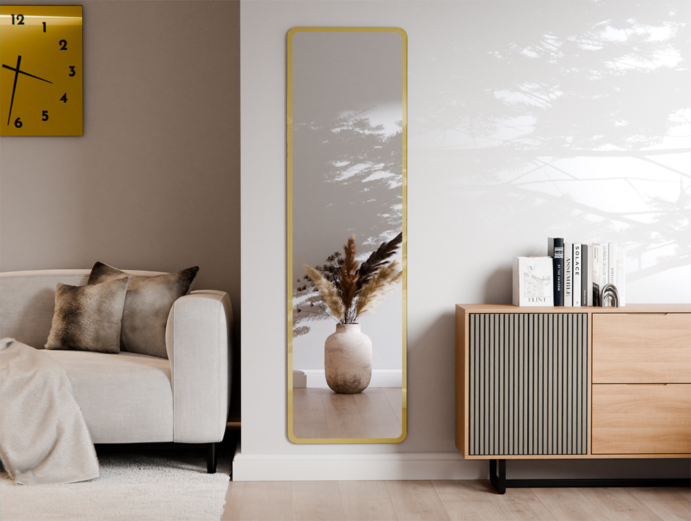LUSTRO SREBRNE ARTUR RAMA ALUMINIUM WĄSKA CZARNA 120x40